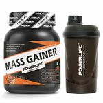 PowerLift Mass Gainer With Shaker (1Kg Rich Chocolate) For Muscles Gain|With Digezyme Blend,Added Multivitamins&Minerals,Powder