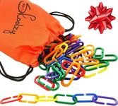 Skoolzy Math Links 120 pcs - 6 pk - Plastic Links for Kids Learning - Toy Chain Links - Plastic Links for Kids - Math Manipulative for 3, 4-8 Year