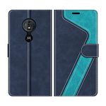 MOBESV Phone Cover For Motorola Moto G6 Play, Flip Wallet Case for Motorola Moto G6 Play Phone Case, Dark Blue/Light Blue