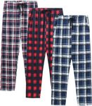 MoFiz Men's Plaid Pajama Pants Soft Sleep Pants Stretchy Lounge Pants Lightweight Night Short Summer Sleepwear Pj Bottoms with Pockets 3 Pack XL