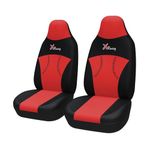 TOYOUN Universal Front Seat Covers Armrest Compatible, Front Car Seat Covers for Most Cars Trucks SUV Van High Back Bucket Seat Seat Covers 2pc Auto Seat Covers Protector, Red