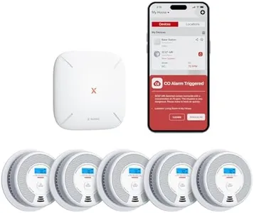 X-Sense Smart Smoke Detector Carbon Monoxide Detector Combo, Battery-Operated (Not AC Hardwired) Interconnected Combination Smoke Carbon Monoxide Detector, 5 Detectors with 1 Base Station, SC07-MR51