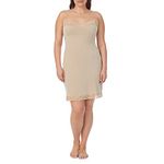 Jones New York Women's Silky Touch 38 Spaghetti Strap Anti-Cling Full Slip W/Lace, Nude, Large