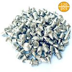 CKANDAY 120 Pieces 1/4 inch Steel Track Cross Country Spikes Replacement for Shoe Field Spikes, Silver Color