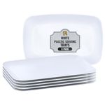 R-kay 6 Pack White serving Tray - 12.75 x 8.25 White Trays For Serving Food - Heavy Duty White Serving Trays And Platters For Party - Premium White Serving platters