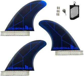 Surfboard Thruster Fins Set Dual Tab Twin Fins Fiberglass Reinforced Polymer Fins with Bag Screws Key Wax Comb for Surfboard Longboard Shortboard Funboard（G6