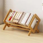 Hbluefat Desktop Wooden Book Rack, Small Bookshelf Organizer, Tabletop Mini Bookcase