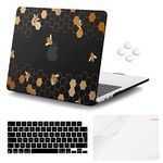 iCasso Compatible with MacBook Air 13.6 Inch Case 2022 Release A2681 M2, Plastic Hard Shell Case with Keyboard Cover & Touch ID Retina Display, Bee