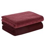 DREAMLANDING Gravity Weighted Blanket With Replaceable Cover, Glass Beads Filling Weighted Blanket For Adults, Anxiety Heavy Blanket (Burgundy, 150 * 200cm,6.8kg)