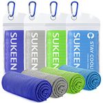 Sukeen 40"x12" Cooling Towel, 4 Pack Ice Towel, Cooling Neck Wrap Scarf, Soft Breathable Chilly Towel, Microfiber Ice Cold Towel for Men Women Gym Towel Sports Towel Yoga Towel Golf Towel