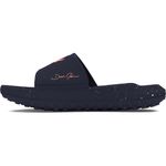 Under Armour Unisex-Adult Project Rock 3 Slides Sandal, (403) Midnight Navy/Midnight Navy/Flare Orange, 14.5 Women/13 Men