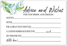 TENTADO Advice and Wishes Cards for the Bride & Groom, New Mr and Mrs, Newlyweds, Wedding Advice Cards Perfect for Bridal Shower or Wedding, Wedding Guest Book Alternative, Pack of 50 4x6 Inch