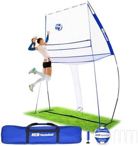 Haokelball Volleyball Training Net System Adjustable Volleyball Practice Net Station Portable Volleyball Training Equipment with Volleyball, Pump and Carry Bag, Blue