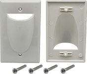 zdyCGTime Bulk Nose Faceplate Wall Plate for Cabling 1 Gang Cable Plate Internal Management Convex Audio Video Cable Pass Through Nose Plate White (2 Pack)