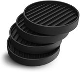 CasterMaster Non Slip Furniture Pads for Hardwood Floors - 2x2 Black Round Rubber Feet for Furniture - Anti Slip Couch Stoppers to Prevent Sliding - Floor Protectors (Set of 4)