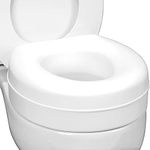 HealthSmart Raised Toilet Seat Riser That Fits Most Standard Bowls for Enhanced Comfort and Elevation with Slip Resistant Pads, 15x15x5, New and Improved,White