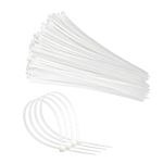 Hian 4 Inch Strong Nylon Wire Cable Tie Self-Locking Heavy Duty wrap Ties, Perfect for home, office, garage, travel and workshop, Multi-purpose- White (Small Size 100mm x 2.5mm, 4INCH)