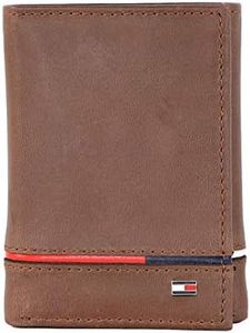 Men's Leather Leif RFID Trifold Wallet with Double ID, Brown