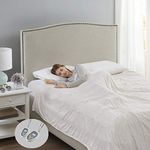 Beautyrest Electric Blanket Luxurious Micro Fleece Ultra Soft Ribbed Textured, Cozy and Snuggly Cover for Cold Weather, Fast Heating, Auto Shut Off, 20 Level Heat Setting Controller, Queen, Ivory
