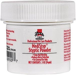 Top Performance MediStyp Pet Styptic Powder with Benzocaine – Stops Pain, Stops Bleeding From Minor Cuts, 1/2-Ounce Size