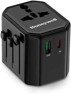 Honeywell New Launch Universal Travel Adapter 38W, 3-in-1 Fast Charging, Universal Socket, TypeC, USBA, Worldwide Wall Charger for EU,US,UK & CN/AUS, Devices, 3Yr Manufacturer Warranty