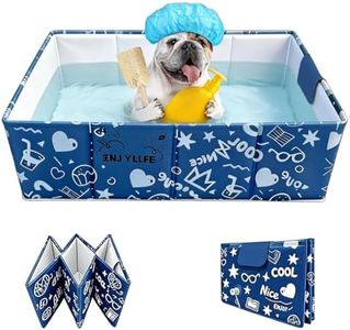 Foldable Dog Bathtub for Small to Medium Dogs & Cats, Collapsible Pet Bath Tub for Shower/Kitchen Sink, Thickened Insulated Base, Portable & Space-Saving Puppy Wash Basin, 27.5" x 15.7" x 9", Blue