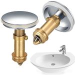 JCZD 2 PCS Bathroom Sink Drain Plug Stopper 38mm Basin Pop Up Click Clack Plug with Brass Slotted Bolt Spring for Bath Vanity Sink Bathtub Kitchen