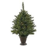 Vickerman 3.5' Pre-Lit Battery Operated Cashmere Potted Christmas Tree - Clear LED Lights