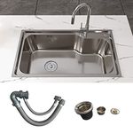 MEJE 29.5-Inch 304 Stainless Steel Kitchen Sink, Large Capacity Single Bowl Kitchen Sink…