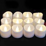 12 Pack Flameless Led Tea Lights Candles with Timer,6 Hours On and 18 Hours Off in 24 Hours Cycle Automatically in Warm White for Wedding,Parting