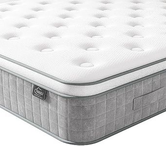 TeQsli Double Mattress 4FT6, 10 Inch Medium Firm Gel Memory Foam Pocket Sprung Hybrid Mattress Orthopedic for Pressure Relief Motion Isolation - Edge Support & OEKO-TEX 100, 135x190x25cm