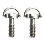 VILLCASE 2PCS Longer Shaft Steel Flat Head D Shaft D-Ring 1/4 Mounting Screw Adapter Tripod Quick Release Camera Flathead Slot Screw