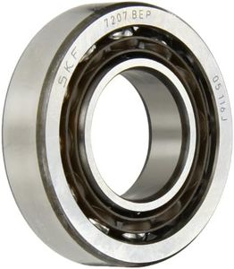 SKF 7201 BEP Light Series Angular Contact Ball Bearing, ABEC 1 Precision, 40° Contact Angle, Maximum Capacity, Open, Polyamide/Nylon Cage, Normal Clearance, 12mm Bore, 32mm OD, 10mm Width, 3800.0 pounds Static Load Capacity, 7610.00 pounds Dynamic Load Capacity