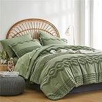 Sage Green Tufted Comforter Set Que
