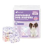 Pet Soft Dog Nappies Female, 50 Count Disposable Dog Period Season Pants, Super Absorbent Disposable Dog Diapers for Female Dogs with Wetness Indicator