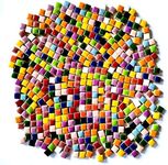 500g/1.1lb Random Color Ceramics Mosaic Tiles,DIY Making Creative Ceramic Mosaic Tiles for DIY Craft Plates Flowerpots Vases Cups Mosaic Making Supplies (Square)