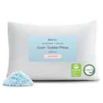 Coop Home Goods Cool+ Adjustable Cooling Toddler Pillow, 13x19, Cooling Gel Memory Foam Kids Pillow for Ages 2+, Customizable Loft, Breathable, Washable Cover, Childproof Zipper, Small Cooling Pillow