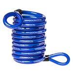 DocksLocks Weatherproof Coiled Security Cable (5ft to 25ft Lengths) with Reinforced Looped Ends, Anti-Theft Protection for Kayaks, Bikes, Paddleboards, Outdoor Equipment, Bicycles and More 25ft