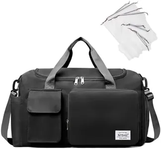 NPBAG Duffel Bag for Women, Sports Gym Bag with Wet Pocket & Shoes Compartment, Lightweight Weekender for Overnight, Travel Carry on Tote, Water Resistant (Black)