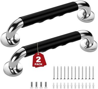 2 Pack 12 Inch Grab Bars for Bathtubs and Showers, Anti Slip Handicap Grab Bars for Shower, Safety Bath & Toilet Rail for Elderly Senior, Shower Handle Disability Assist Bathroom Handrail