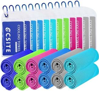 CSITE Cooling Towels for Neck and Face - 12Pack 47x12 Inch Ice Cold Microfiber Towels, Soft & Breathable Cooling Towel for Hot Weather, Sports, Yoga, Workout, Running, Golf, Camping
