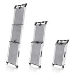 Dog Ramp for Car, SUV - Extendable Telescopic Dog Ramps for Large Dogs - Stable - Anti-Slip - Night Safety Reflective Sides - 198lbs Capacity - Lightweight Dog Stairs - Fixing clip - Gray