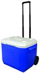 Coleman 60 QT Performance Wheeled Ice Box, 56L, Large Cooler Box with 2 Wheels and Handle, Holds ice for up to 4 Days, Capacity 94 cans, Blue