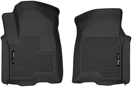 Husky Liners X-act Contour Floor Mats | Fits 2019-2024 Chevrolet Silverado/GMC Sierra 1500, 2020-2024 2500, 3500 Crew Cab & Double Cab | Front Row, 2-pc Black - 54101