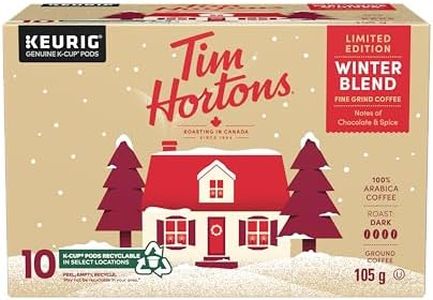 Tim Hortons Winter Blend Coffee, Limited Time Offer, Single Serve Keurig K-Cup Pods, Dark Roast, 10 Count