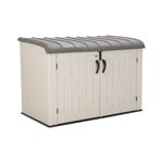 LIFETIME 60170 6 x 3.5 ft Heavy Duty Low Plastic Shed Horizontal Storage Box - Desert Sand/White