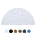 Arch Window Shade Half Circle Arched Non-woven Stick on Cut to Size self Adhesive Light Filtering Half Moon Round Window Covering Pleated Blinds for Front Door (1, White, 72 x 36 Inches)