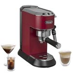 De’Longhi Dedica Style Espresso Machine with Milk Frother, 15-Bar Pressure, Original Italian Barista Style Coffee Maker for Home, Make Espresso, Latte, Cappuccino & Iced Coffee, Red, EC685.R