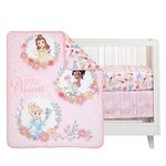 Lambs & Ivy (LAMCR) Disney Princesses Nursery Baby Crib Bedding Set, Pink, 3 Count