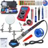 KEPIOG Soldering Kit, 80W Portable Soldering Iron Kit, Adjustable Temperature Controlled (180°C- 500°C, with Multimeter, Soldering Helping Hand, Soldering Iron Tip, Solder Wire, Desoldering Pump.